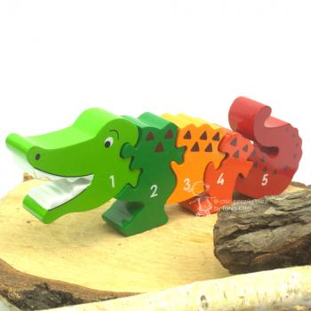 3 D Puzzle kleines Krokodil mit Zahlen von 1-5