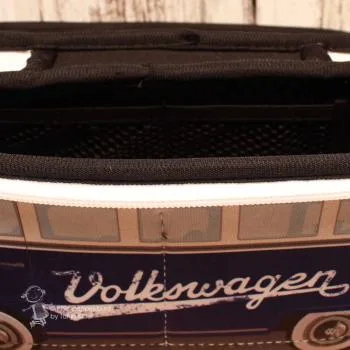 Kosmetiktasche Neopren VW T1 Bus blau - weiss - kulturtasche bulli vw t1 bus volkswagen blau
