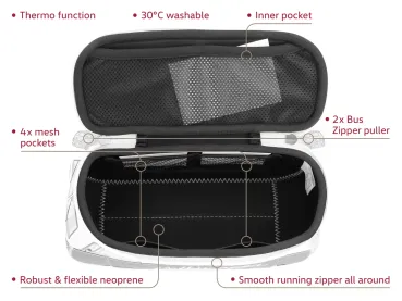 Kosmetiktasche Neopren VW T1 Bus blau - weiss