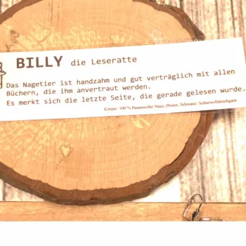 Lesezeichen Leseratte gehäkelt Billy grau - lesezeichen gehäkelt maus billy grau handmade