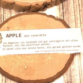 Lesezeichen Leseratte Apple hellgrün gehäkelt