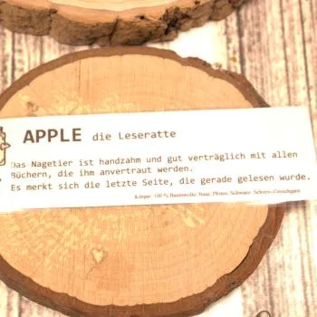 Lesezeichen Leseratte Apple hellgrün gehäkelt - lesezeichen gehäkelt maus apple gruen handmade