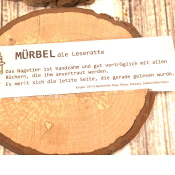 Lesezeichen Leseratte Mürbel rot gehäkelt