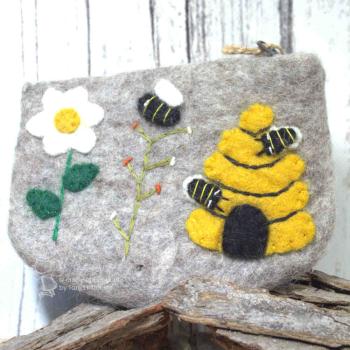 Geldbeutel 1 Fach mit Bienenstock