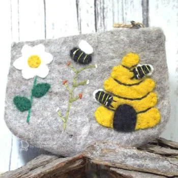 Geldbeutel 1 Fach mit Bienenstock