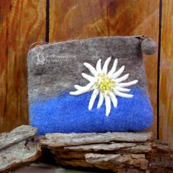 Filz Mäppchen mit Edelweiss