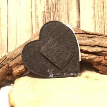 Geldbörse Utensilientasche Filz Tracht mit Herz-Design Schlaufe für Gürtel