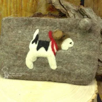 Mäppchen filz mit Hunde Motiv