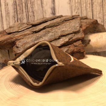 Mäppchen brauner Filz mit 1 Fach