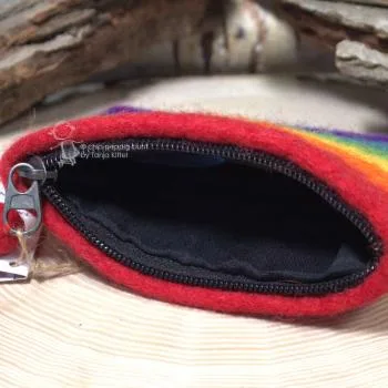 Utensilientasche filz in Regenbogen Farben