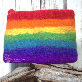 Filz-Mäppchen gestreift Regenbogen Farben - maeppchen filz regenbogen bunt streifen rechteck1