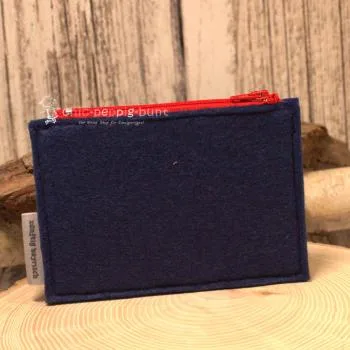 Mäppchen mit Reißverschluss Filz in blau