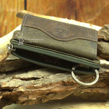 Leder Schlüsselmäppchen olive
