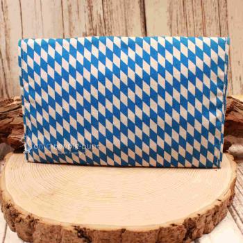 Mäppchen Stoff 1 Fach blau - weiß Bayern Druckknopf