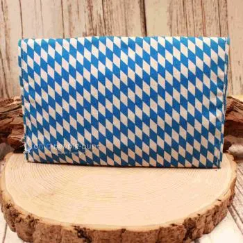 Mäppchen Stoff 1 Fach blau - weiß Bayern Druckknopf - maeppchen utensilientasche stoff hamdmade genaeht druckknopf blau weis bayern