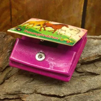 Mini-Geldbeutel - pink - Kunstleder - Traumpferdchen - muenzfach pferd geldbeutel pink