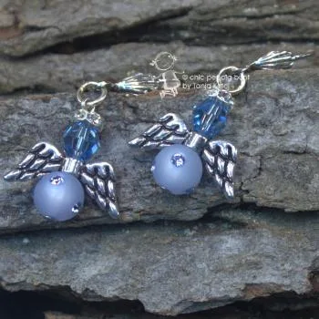 Mini Swarowski Engel-Ohrringe - ohrringe engel blau mini