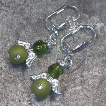 Mini Swarowski Engel-Ohrringe - ohrringe engel olive mini