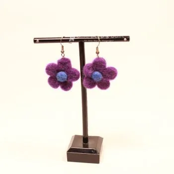 Ohrringe Filz Blume lila
