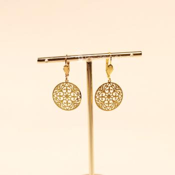 Filigrane Ornament Ohrringe Gold – Kleine runde Ohrhänger