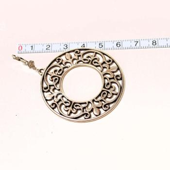 Große Ornament Ohrringe Versilbert – Runde Boho Ohrhänger