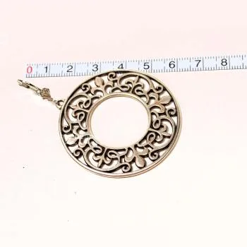 Große Ornament Ohrringe Versilbert – Runde Boho Ohrhänger - ohrringe modeschmuck gross kreise ornamente muster