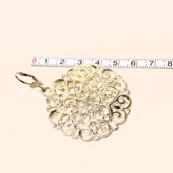 XXL Ornament Ohrringe Versilbert – Große runde Boho Ohrhänger - ohrringe modeschmuck gross rund ornamente muster versilbert