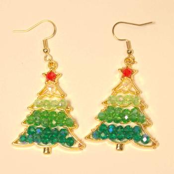 Ohrringe als Hänger Weihnachten kleiner Zweig vergoldet