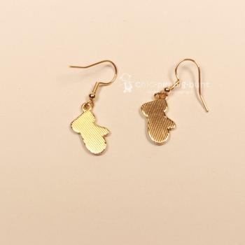 Ohrringe Handschuhe rot Weihnachten vergoldet