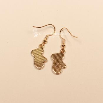 Ohrringe Handschuhe rot versilbert Weihnachten