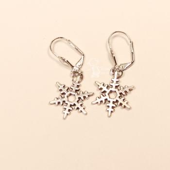 Ohrringe als Hänger Weihnachten Schneeflocke rot