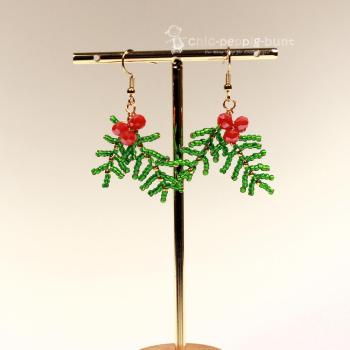 Ohrringe als Hänger Weihnachten kleiner Zweig vergoldet