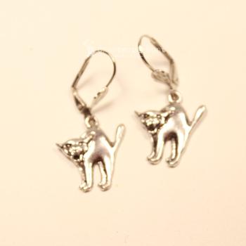 Ohrringe Helloween Katze versilbert