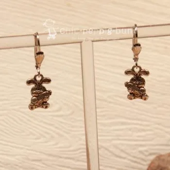 Ohrringe Hase mit Karotte - Ostern versilbert - ohrringe modeschmuck versilbert hase ostern mini