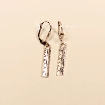 Ohrringe Modeschmuck Lineal rosegold mit Klappbrisur handmade chic-peppig-bunt
