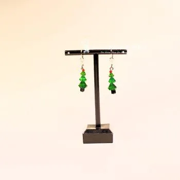 Ohrringe Weihnachtsbaum grün Handrade - ohrringe modeschmuck versilbert weihnachten baum klein handmade
