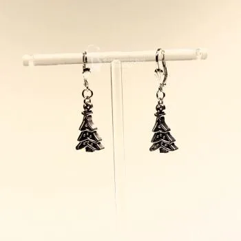 Ohrringe Baum Weihnachten versilbert - ohrringe modeschmuck versilbert weihnachten baum klein