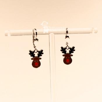 Ohrringe Rentier Weihnachten versilbert braun