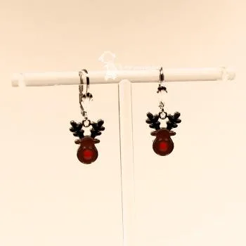 Ohrringe Rentier Weihnachten versilbert braun - ohrringe modeschmuck versilbert weihnachten elch braun