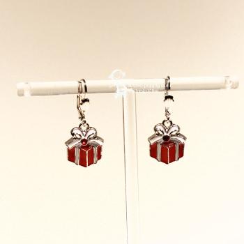 Ohrringe Geschenk Weihnachten rot versilbert
