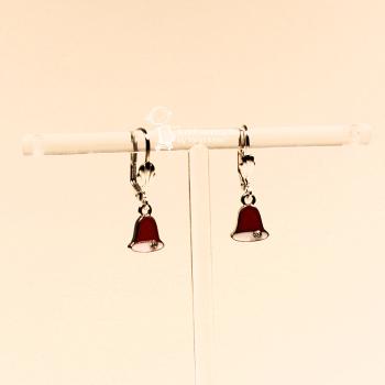 Ohrringe Glocke rot Weihnachten versilbert