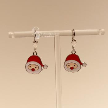 Ohrringe Nikolaus Kopf Weihnachtsschmuck rot -weiss