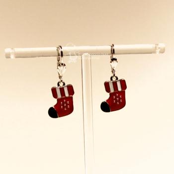 Ohrringe rote Nikolaus Socke Weihnachtsschmuck