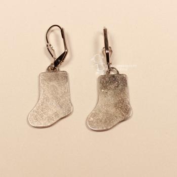 Ohrringe Socke creme Weihnachten versilbert