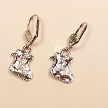 Ohrringe Nikolaus Socke mit Strass Stein Weihnachten rot versilbert