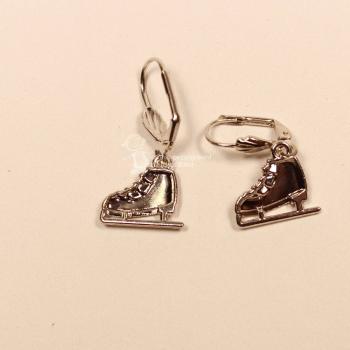 Ohrringe Schlittschuhe Weihnachten rot versilbert