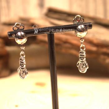 Ohrclip als Hänger Schneemann metall