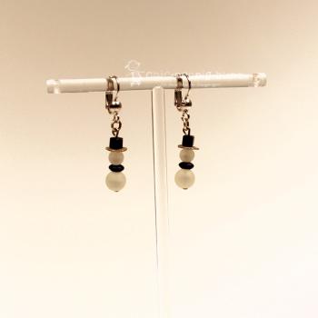 Ohrringe als Hänger Schneemann hellblau