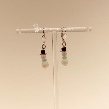 Ohrringe als Hänger Schneemann hellblau