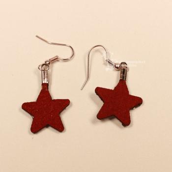Ohrringe Stern rot Strass Steine Weihnachten versilbert